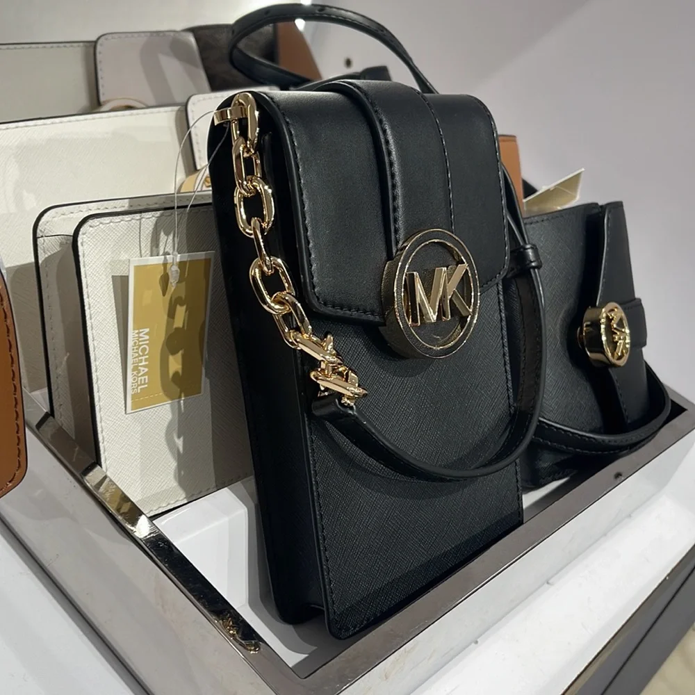 MICHAEL KORS CARMEN SMALL FAUX LEATHER PHONE CROSSBODY BAG - Picture 3 of 16